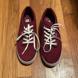 Vans Burgundy Red Lace up Sneakers Size 7.5 Like New